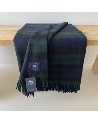 BLACK WATCH - Wolldecke, Merino Decke Schottenmuster Bronte by Moon hochwertige Englische Tartan Plaid Schottenmuster Schotti...