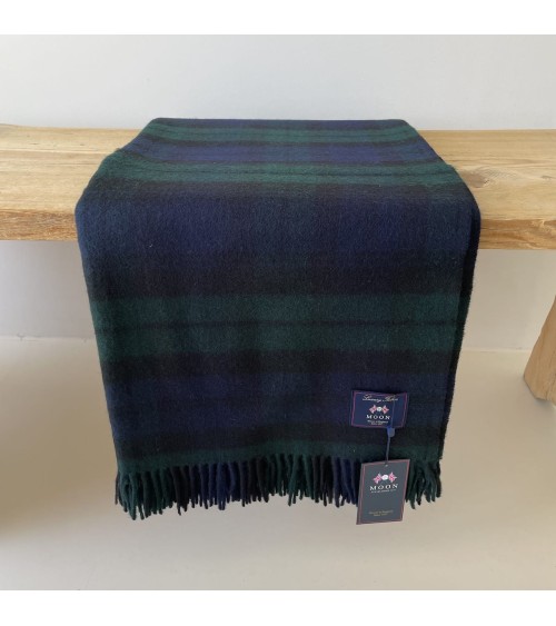 BLACK WATCH - Tartan merino throw Bronte by Moon clan plaids english sofa cozy soft throw blanket