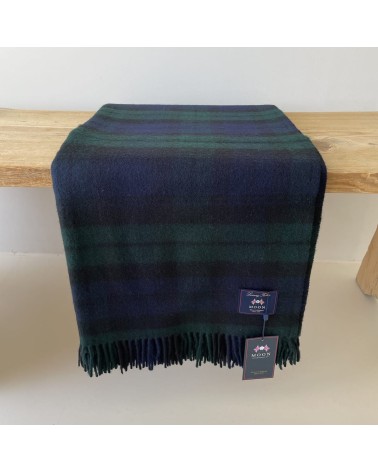 Plaid Tartan BLACK WATCH - Couverture en laine merinos Bronte by Moon anglaise plaid tartan ecossais 100 laine highland