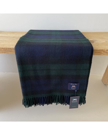 BLACK WATCH - Tartan merino throw Bronte by Moon clan plaids english sofa cozy soft throw blanket