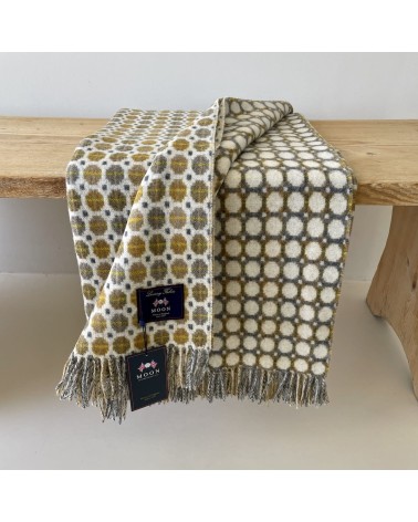 Plaid MILAN Gold - Couverture en laine mérinos Bronte by Moon plaide pour canapé de lit cocooning chaud