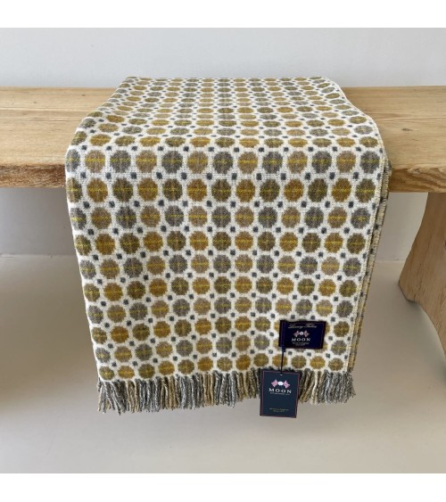 Plaid MILAN Gold - Couverture en laine mérinos Bronte by Moon plaide pour canapé de lit cocooning chaud