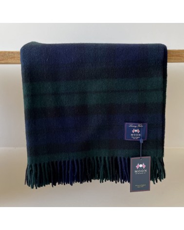 BLACK WATCH - Tartan merino throw Bronte by Moon clan plaids english sofa cozy soft throw blanket