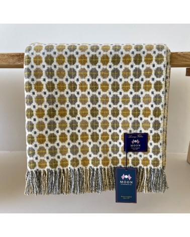 Plaid MILAN Gold - Couverture en laine mérinos Bronte by Moon plaide pour canapé de lit cocooning chaud