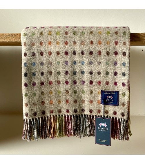 MULTI SPOT Beige - Coperta di lana merino Bronte by Moon di qualità per divano coperte plaid