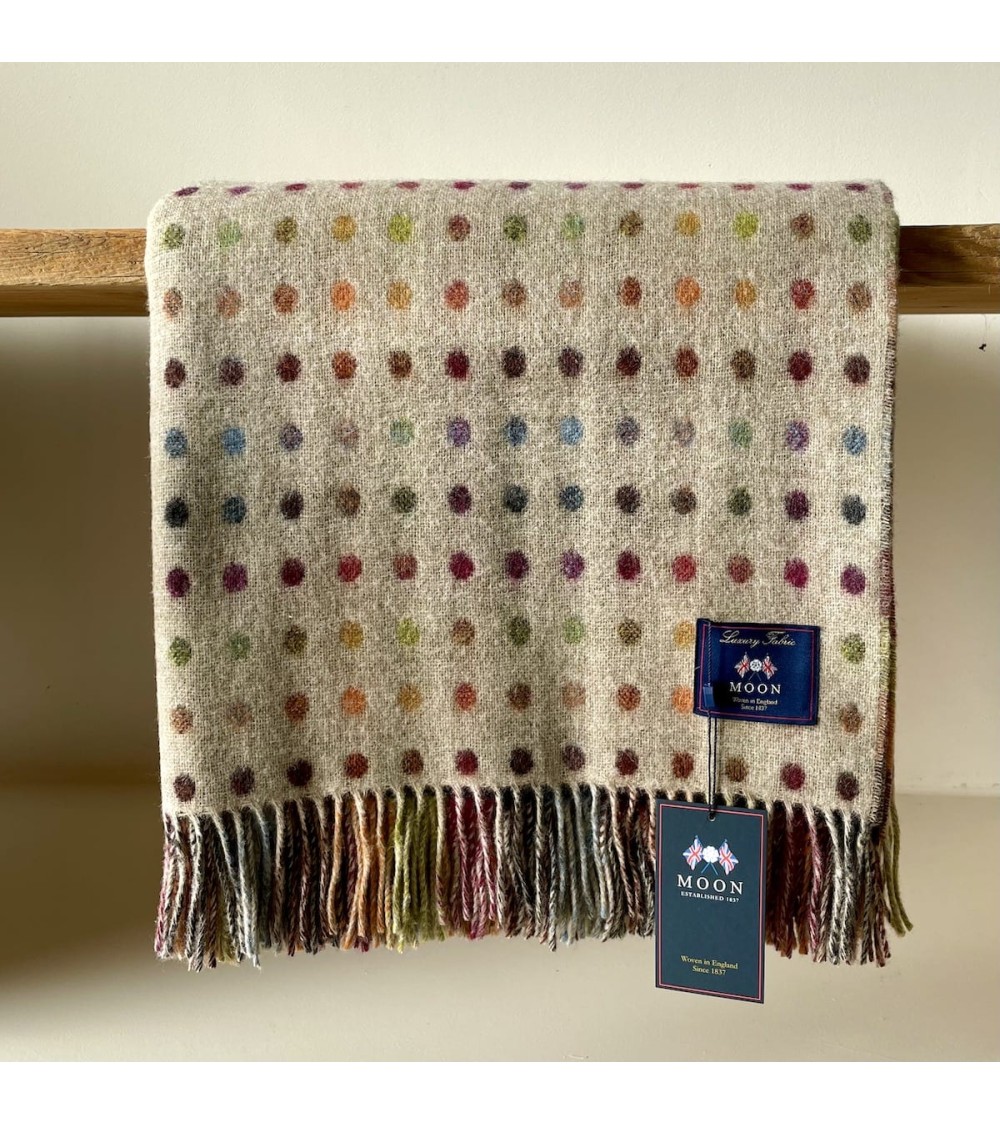 Plaid MULTISPOT Beige - Couverture en laine mérinos Bronte by Moon un plaid cocooning couverture chaude douce plaide lit