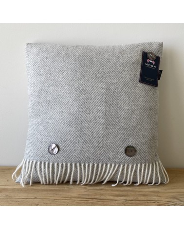 Zierkissen HERRINGBONE Grau - Dekokissen aus Wolle Bronte by Moon zierkissen sofa deko kissen kaufen dekokissen sofakissen