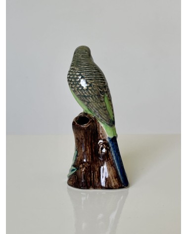 Mini vase à fleurs - Perruche verte Quail Ceramics design fleur décoratif original kitatori suisse