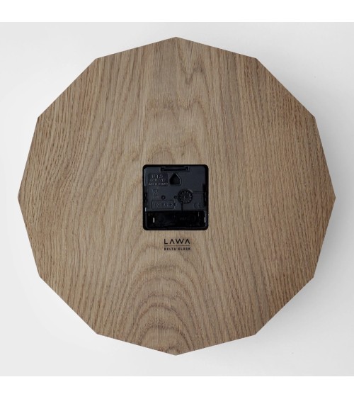 Delta Clock Chêne fumé - Horloge murale en bois Lawa Design de table design originale cuisine salon