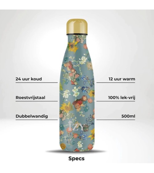 Le motif floral de van Gogh - Gourde Isotherme IZY Bottles gourde sport metal d eau aluminium thé design