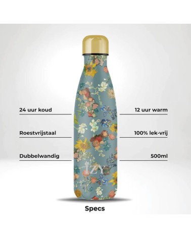 van Gogh's flower pattern - Thermo Flask IZY Bottles best water bottle