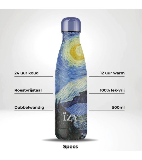 La nuit étoilée de Vincent van Gogh - Gourde Isotherme IZY Bottles gourde sport metal d eau aluminium thé design