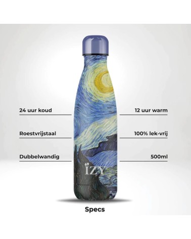 Vincent van Gogh's Starry Night - Thermo Flask IZY Bottles best water bottle