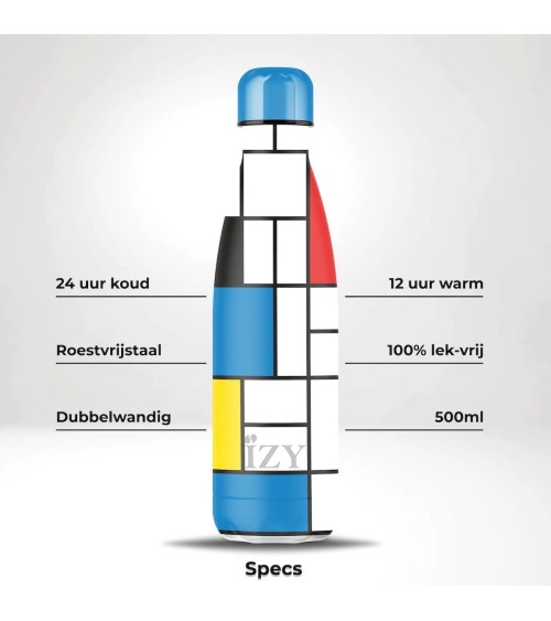 Composizione di Piet Mondrian - Borraccia termica 500 ml IZY Bottles borracce termiche