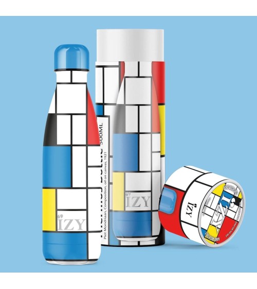 Composition de Piet Mondrian - Gourde Isotherme 500 ml IZY Bottles gourde sport metal d eau aluminium thé design