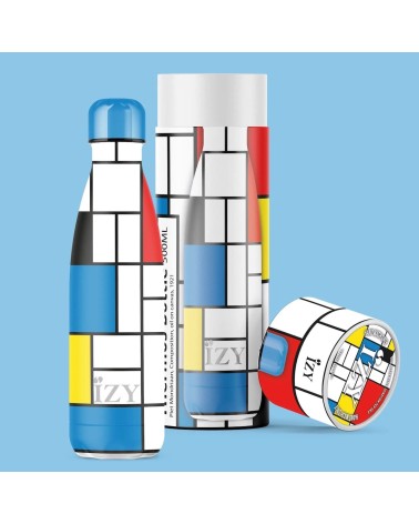 Composition de Piet Mondrian - Gourde Isotherme 500 ml IZY Bottles gourde sport metal d eau aluminium thé design