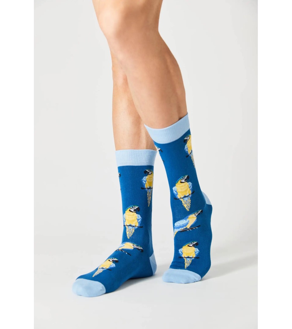 Socken BeParrot - Blau Besocks Socke lustige Damen Herren farbige coole socken mit motiv kaufen