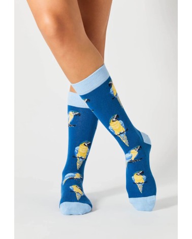Socks Be Parrot - Blue Besocks funny crazy cute cool best pop socks for women men
