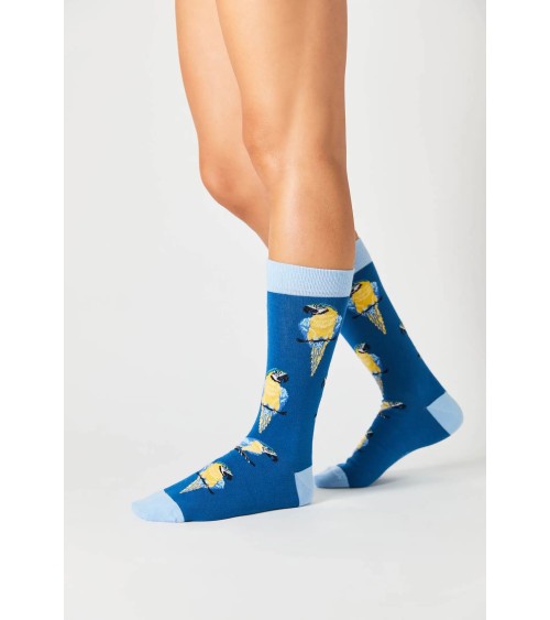 Socks Be Parrot - Blue Besocks funny crazy cute cool best pop socks for women men
