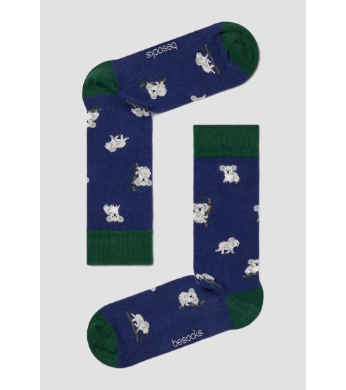 Socks Be Koala - Navy Blue Besocks funny crazy cute cool best pop socks for women men