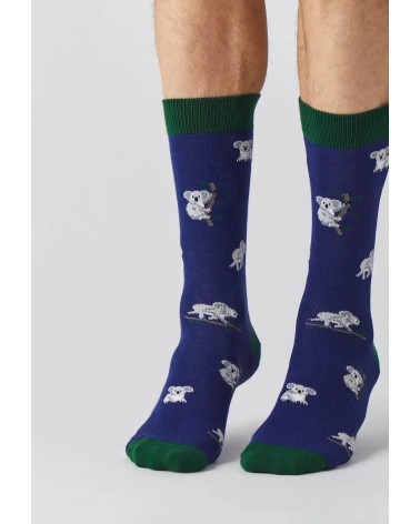 Socks Be Koala - Navy Blue Besocks funny crazy cute cool best pop socks for women men