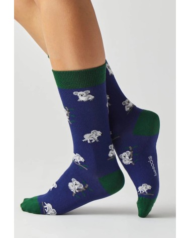 Socks Be Koala - Navy Blue Besocks funny crazy cute cool best pop socks for women men