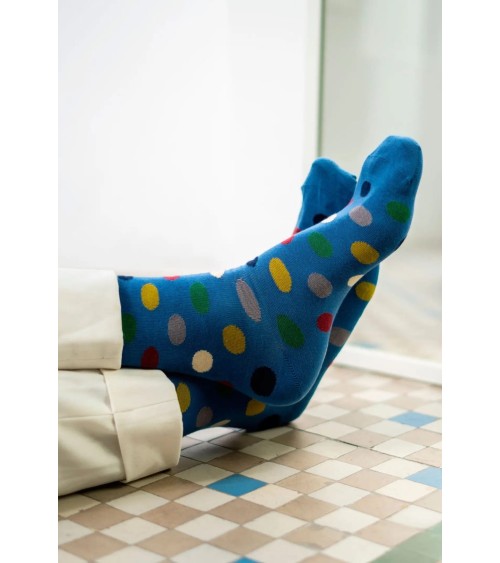 Socks BePolkadots - Blue Besocks funny crazy cute cool best pop socks for women men