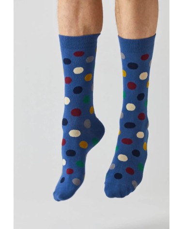 Chaussettes BePolkadots - Bleu Besocks jolies pour femme originales pour homme chausset rigolotes drole Suisse