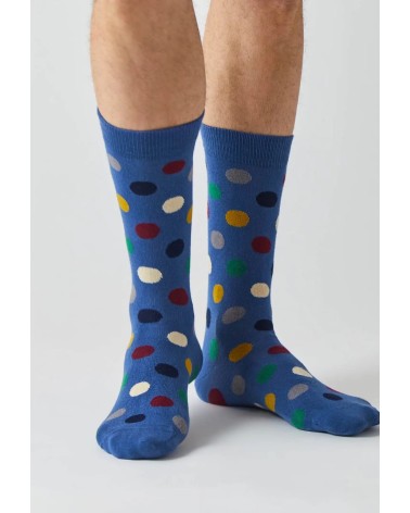 Chaussettes BePolkadots - Bleu Besocks jolies pour femme originales pour homme chausset rigolotes drole Suisse