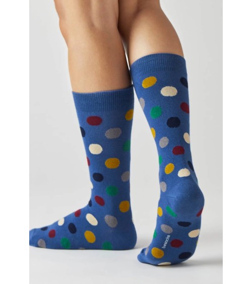 Chaussettes BePolkadots - Bleu Besocks jolies pour femme originales pour homme chausset rigolotes drole Suisse