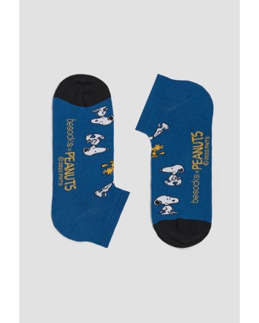 Sneaker Socken - Be Snoopy - Blau Besocks Socke lustige Damen Herren farbige coole socken mit motiv kaufen