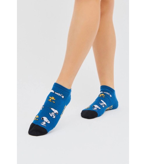 Sneaker Socken - Be Snoopy - Blau Besocks Socke lustige Damen Herren farbige coole socken mit motiv kaufen