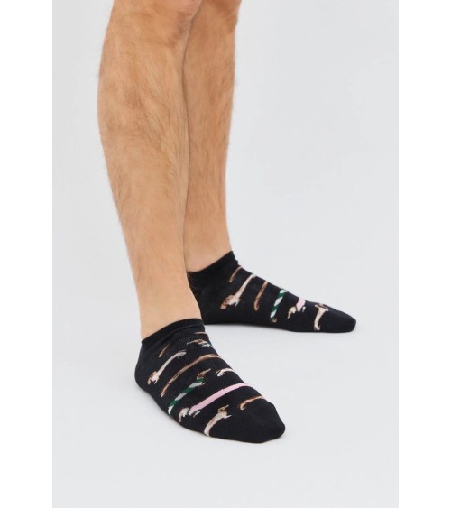 Chaussettes basses - BePets - Teckels - Noir Besocks jolies chausset pour homme femme fantaisie drole originales
