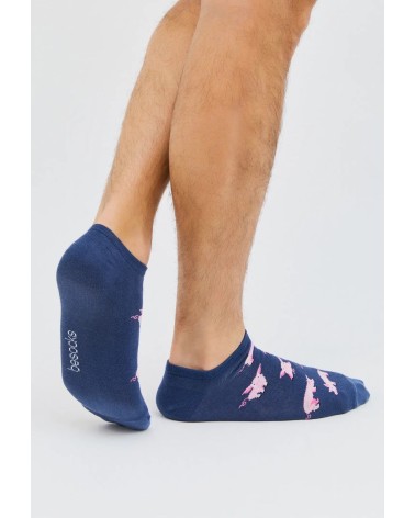 Ankle Socks BePig - Pig - Navy Blue Besocks funny crazy cute cool best pop socks for women men