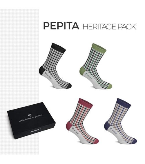 Socken - Pepita Heritage Pack Heel Tread Socke lustige Damen Herren farbige coole socken mit motiv kaufen