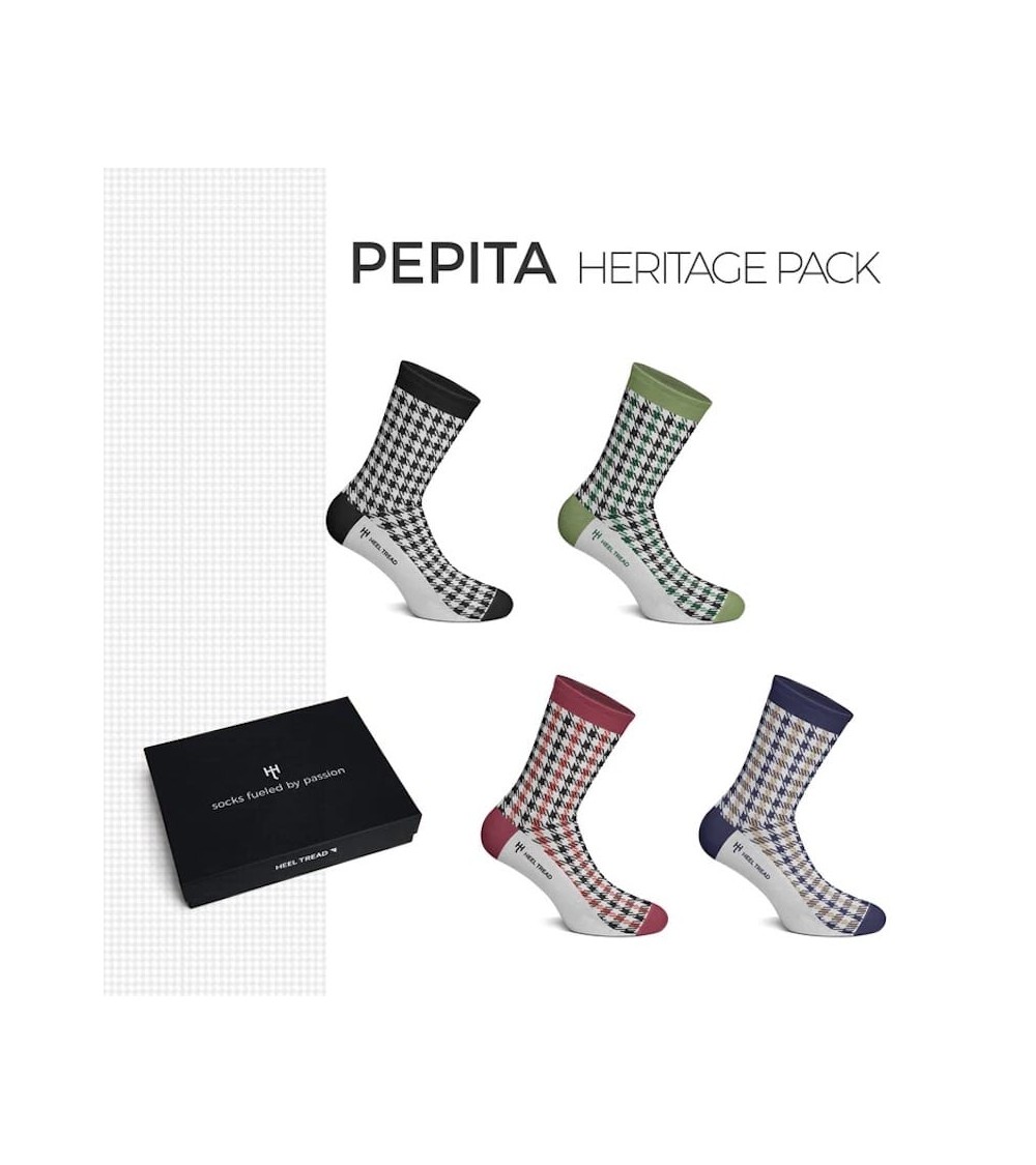 Chaussettes - Pepita Heritage Pack Heel Tread jolies pour femme originales pour homme chausset rigolotes drole Suisse