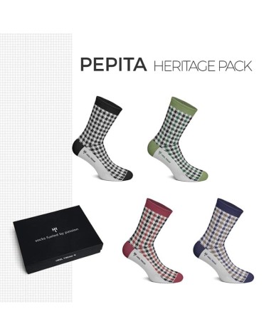 Chaussettes - Pepita Heritage Pack Heel Tread jolies chausset pour homme femme fantaisie drole originales