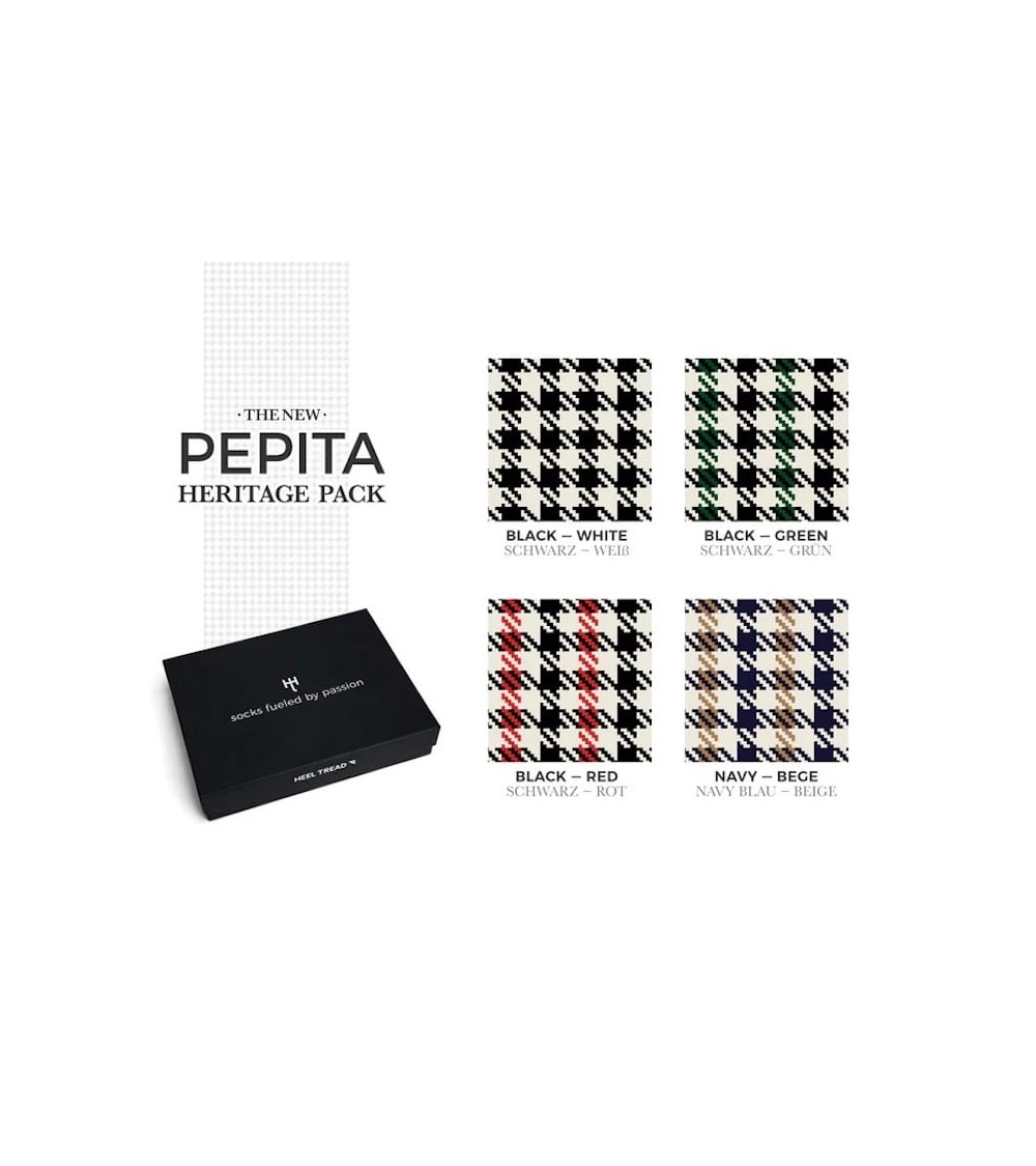 Chaussettes - Pepita Heritage Pack Heel Tread jolies pour femme originales pour homme chausset rigolotes drole Suisse