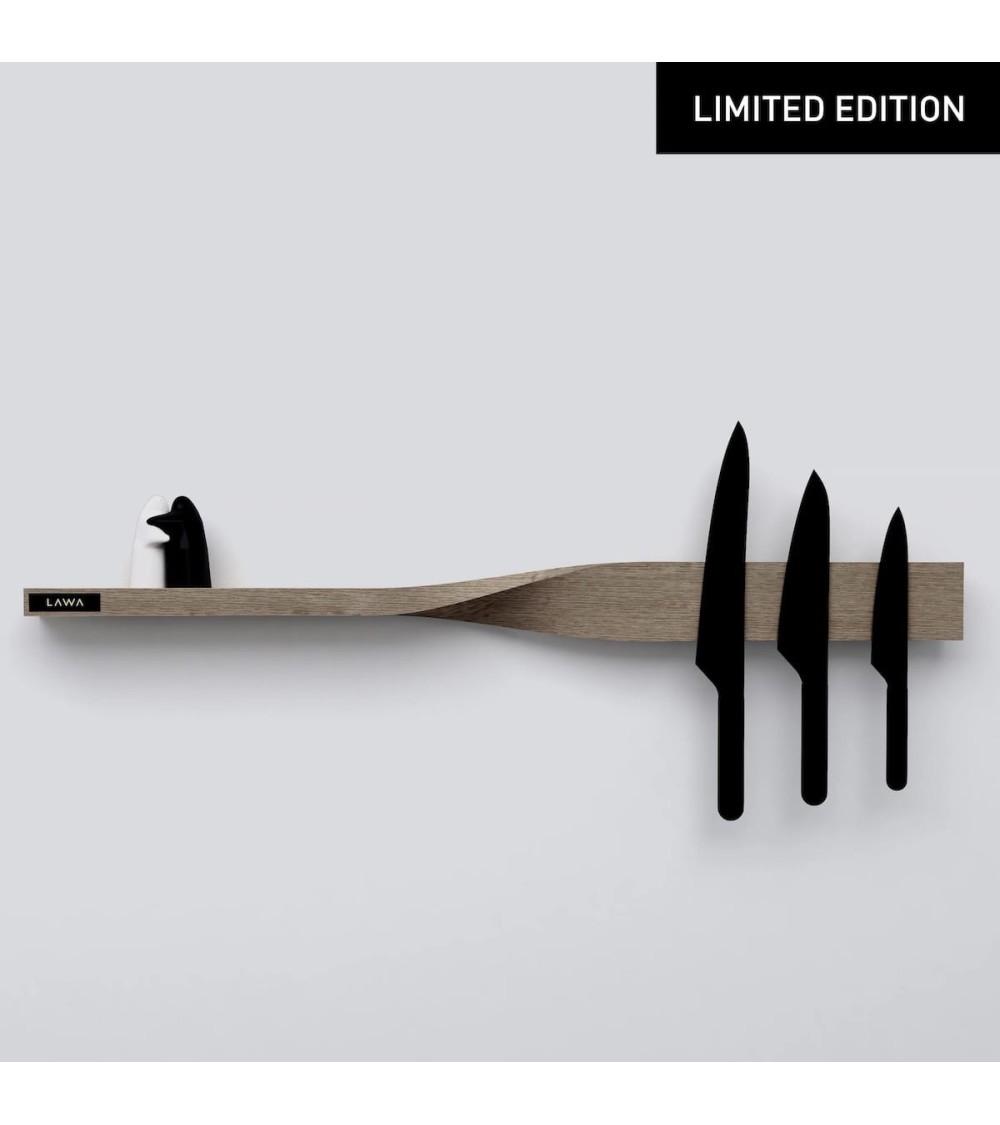 Twist Shelf Quercia affumicata - Mensola a muro in legno Lawa Design