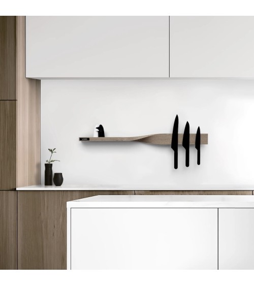 Twist Shelf Quercia affumicata - Mensola a muro in legno Lawa Design