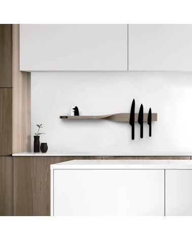 Twist Shelf Quercia affumicata - Mensola a muro in legno Lawa Design