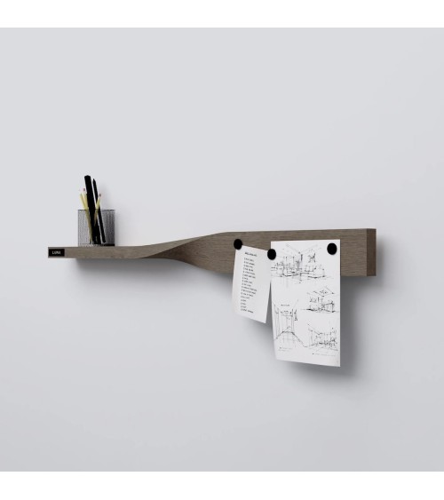 Twist Shelf Chêne Fumé - Étagère Murale design en bois Lawa Design Kitatori suisse