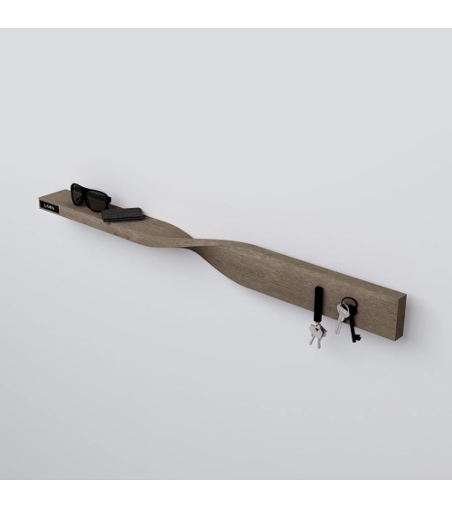 Twist Shelf Quercia affumicata - Mensola a muro in legno Lawa Design