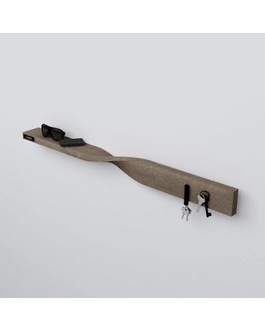 Twist Shelf Quercia affumicata - Mensola a muro in legno Lawa Design