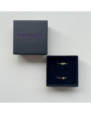 Stars rings - Duo of Adjustable rings, fine gold plating Adorabili Paris cute fashion design designer for women