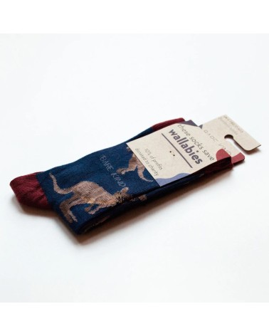 Salva i wallaby - Calzini di bambù Bare Kind calze da uomo per donna divertenti simpatici particolari
