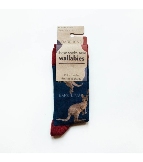 Save the Wallabies - Bamboo Socks Bare Kind funny crazy cute cool best pop socks for women men