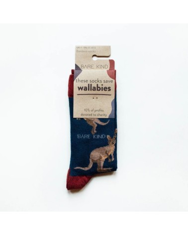 Sauver les Wallabys - Chaussettes en bambou Bare Kind jolies pour femme originales pour homme chausset rigolotes drole Suisse