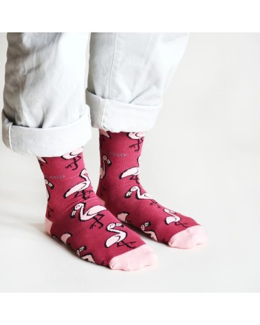 Save the Flamingos - Bamboo Socks Bare Kind funny crazy cute cool best pop socks for women men