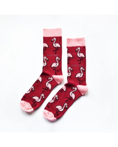 Sauver les flamants roses - Chaussettes en bambou Bare Kind jolies pour femme originales pour homme chausset rigolotes drole ...